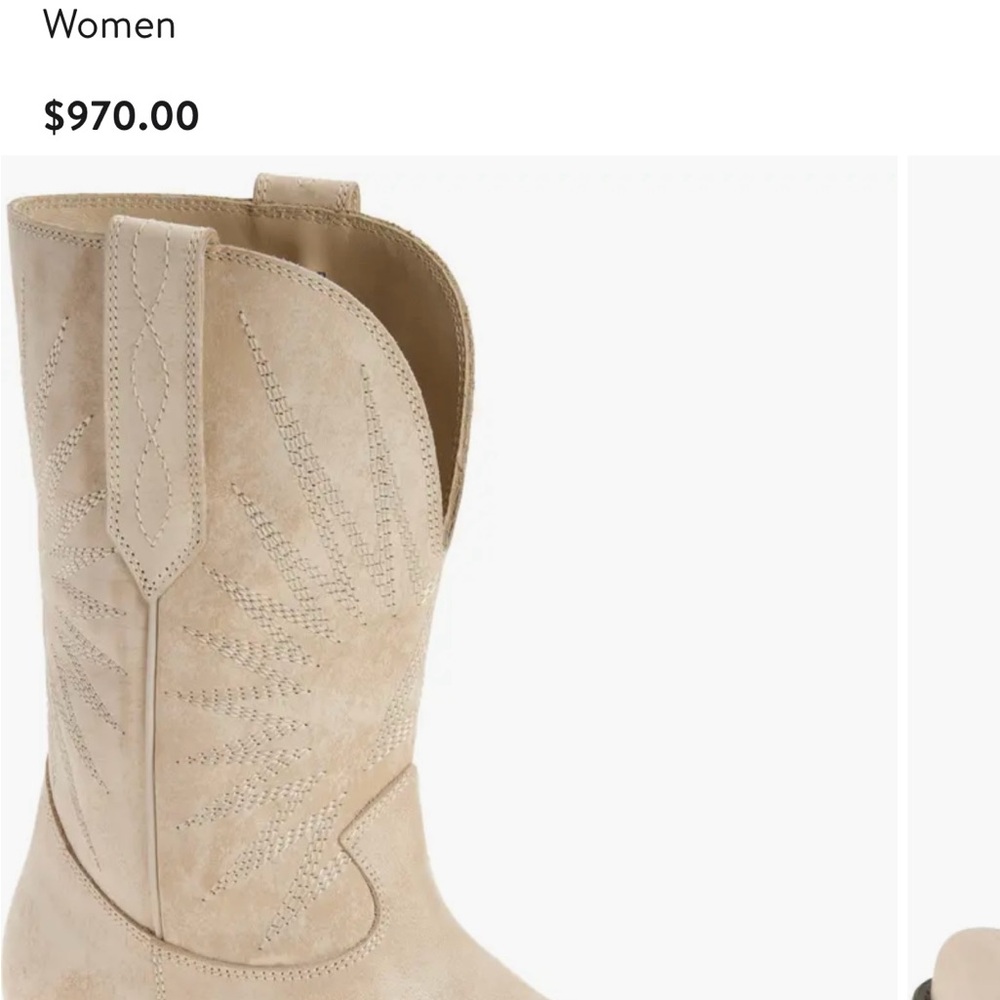 Golden Goose Beige Leather Cowboy Boots - Picture 7 of 7
